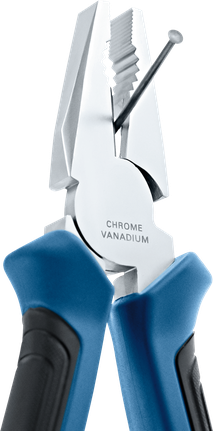 คีมอเนกประสงค์กำลังจับตะปูโลหะอยู่