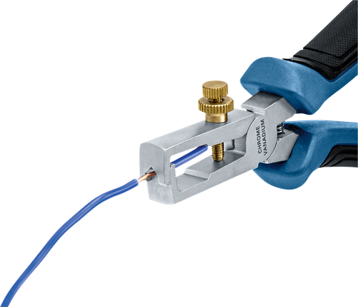 เครื่องมือปอกสายไฟ สำหรับปอกฉนวนออกจากสายไฟสีน้ำเงิน