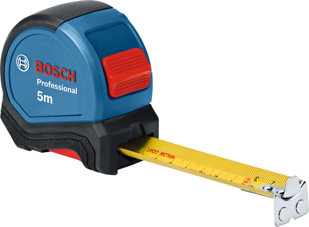 ตลับเมตร Bosch ยาว 5 เมตร พร้อมใบวัดหน่วยเมตริกสีเหลือง