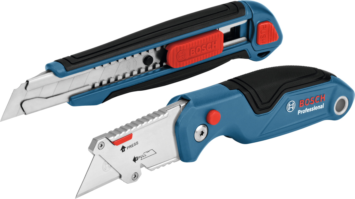 ชุดมีด Bosch 2 ชิ้น พร้อมใบมีดแบบยืดหดได้และพับได้