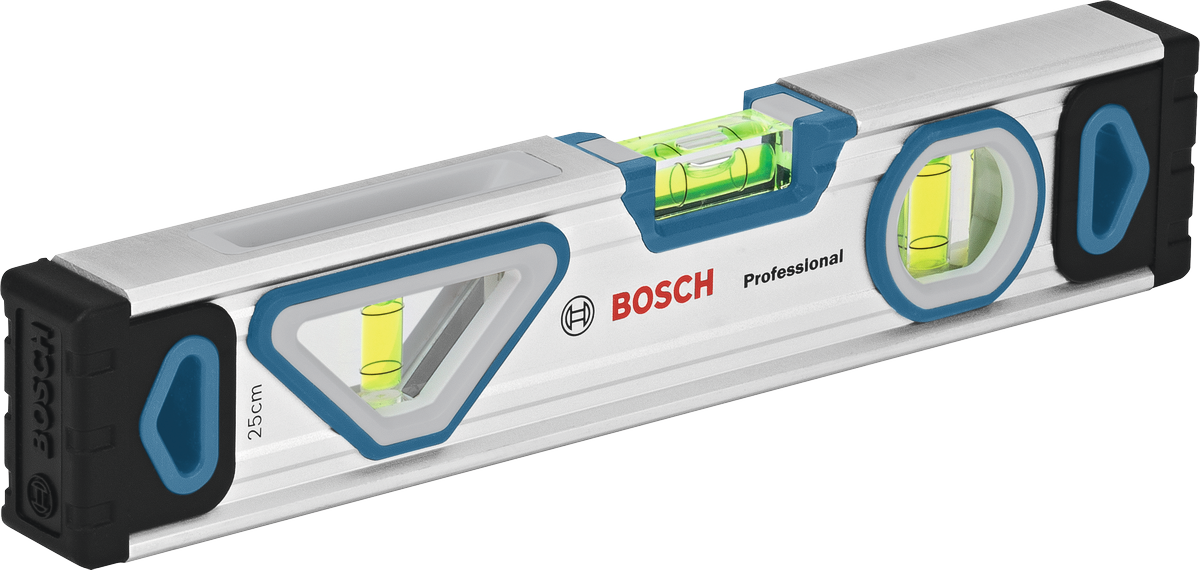 ระดับน้ำแม่เหล็กแบบกล่อง Bosch ขนาด 25 ซม. ตัวเรือนอะลูมิเนียม