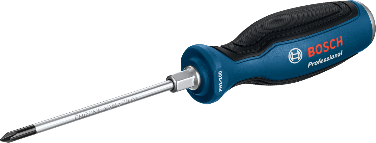 ไขควงมืออาชีพ Bosch PH1x100 พร้อมด้ามจับที่ออกแบบตามหลักสรีรศาสตร์