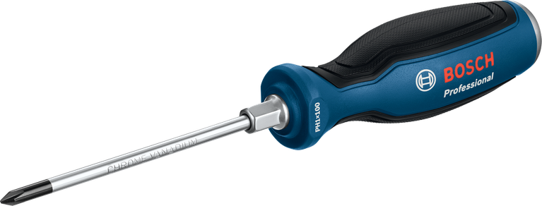 ไขควงมืออาชีพ Bosch PH1x100 พร้อมด้ามจับที่ออกแบบตามหลักสรีรศาสตร์