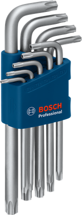 ชุดประแจหกเหลี่ยมทอร์กซ์ Bosch 9 ชิ้น พร้อมด้ามจับเหล็ก S2