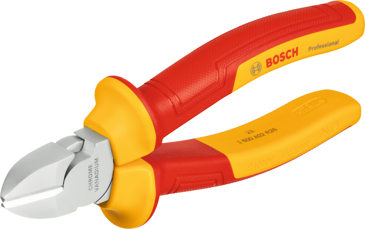 คีมตัดเฉียง Bosch VDE ขนาด 160 มม. พร้อมด้ามจับหุ้มฉนวน
