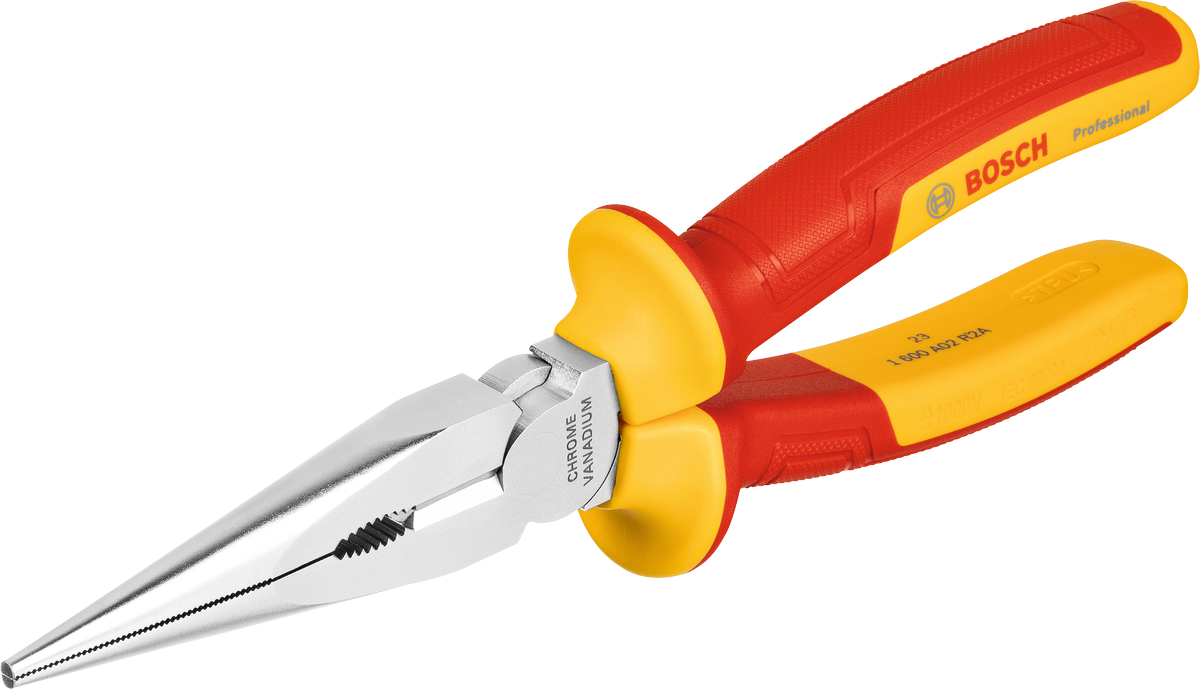 คีมปากยาว Bosch VDE ขนาด 200 มม. ด้ามจับหุ้มฉนวน