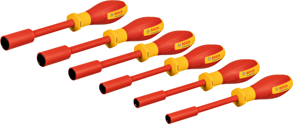 ชุดประแจซ็อกเก็ต Bosch VDE 6 ชิ้น ด้ามจับหุ้มฉนวน