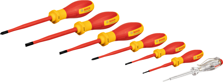 ชุดไขควง Bosch VDE รุ่น SL/PH 7 ชิ้น สำหรับแรงดันไฟฟ้าสูงสุด 1000V