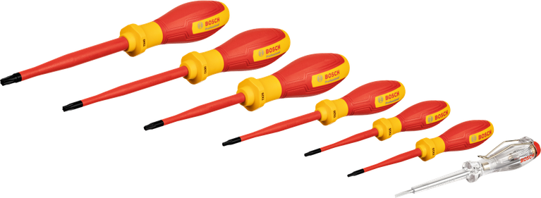 ชุดไขควง Bosch VDE TX 7 ชิ้น หุ้มฉนวนทนไฟ 1000 โวลต์