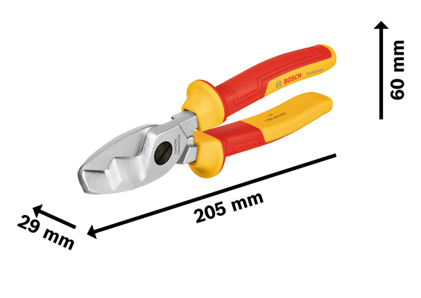 กรรไกรตัดสายเคเบิล Bosch VDE ขนาด 200 มม. พร้อมด้ามจับหุ้มฉนวน