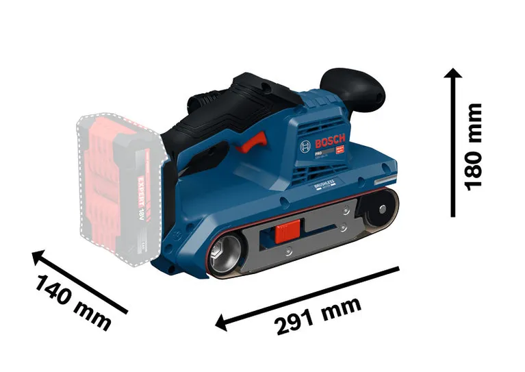 เครื่องขัดสายพาน Bosch GBS18V-75 ความยาว 291 มม.