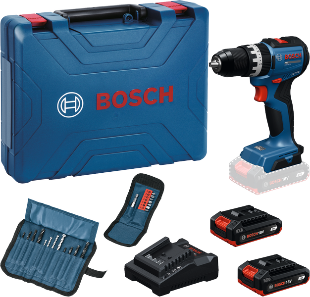 ชุดสว่านไร้สาย Bosch GSB 18V-52 พร้อมอุปกรณ์เสริม