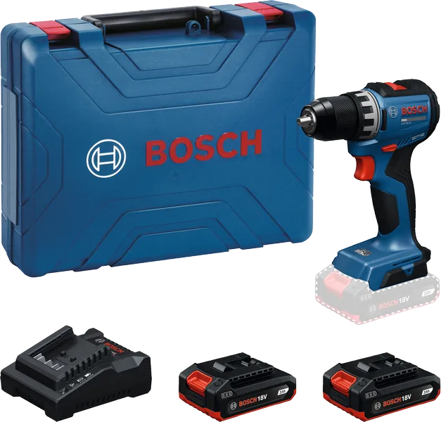 ชุดสว่านไร้สาย Bosch GSR 18V-52 พร้อมกล่องเก็บ แบตเตอรี่ และที่ชาร์จ