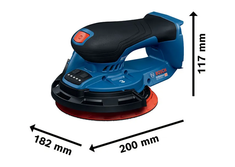เครื่องขัดกระดาษทรายแบบวงโคจรไร้สาย Bosch GEX 18V-150-3 พร้อมขนาด