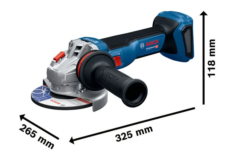 เครื่องเจียรไฟฟ้าไร้สาย Bosch GWS 18V-11 S พร้อมขนาด