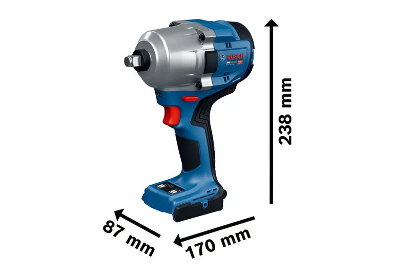 ไขควงกระแทกไร้สาย Bosch GDS 18V-780 พร้อมขนาด