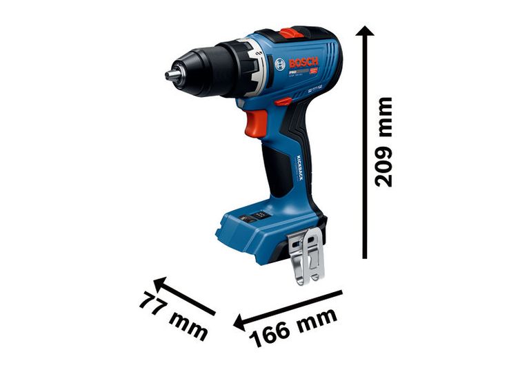 สว่านไร้สาย Bosch GSR 18V-65 (ไม่มีผ้าใบ) พร้อมขนาด