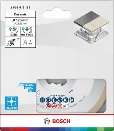แผ่นตัดเซรามิก Bosch ขนาด 125 มม. X-LOCK เพื่อความแม่นยำสูง