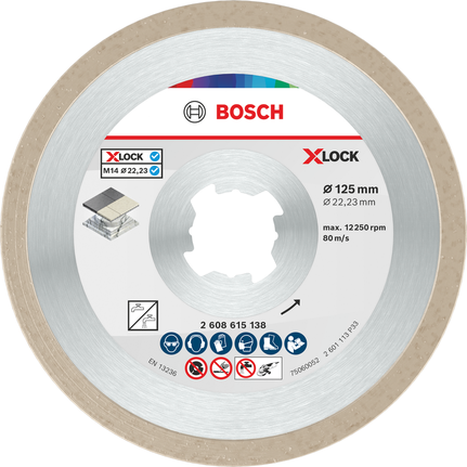แผ่นตัดเซรามิก Bosch ขนาด 125 มม. X-Lock สำหรับตัดกระเบื้อง