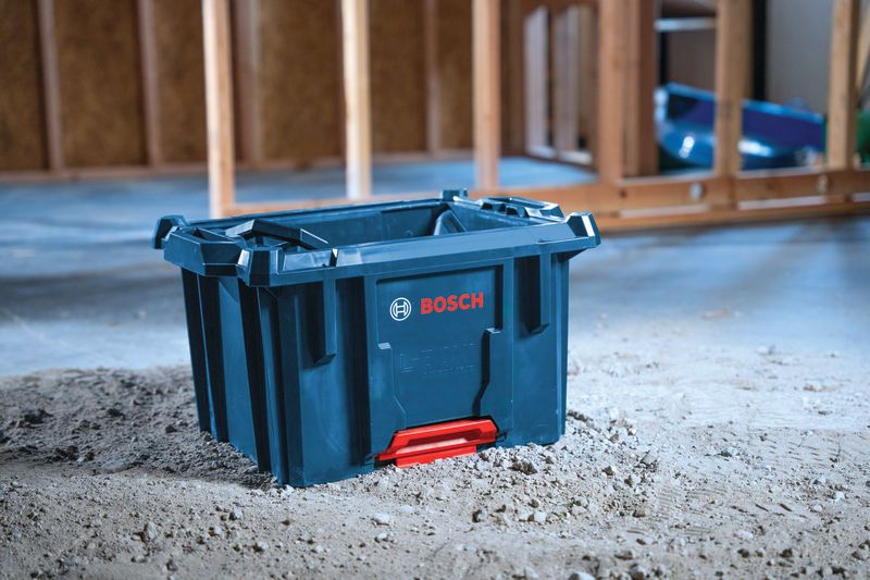 ลังเก็บของ Bosch L-BOXX สำหรับงานก่อสร้าง ในสถานที่ก่อสร้าง