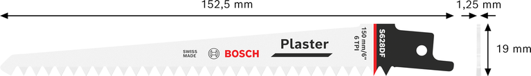 ใบเลื่อยฉลุแบบไบเมทัล Bosch S 628 DF สำหรับงานฉาบปูน
