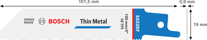 ใบเลื่อยฉลุไฟฟ้า Bosch รุ่น S 522 EF สำหรับโลหะบาง