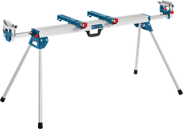 ขาตั้งเลื่อย Bosch GTA 3800 พร้อมตัวรองแบบปรับได้.